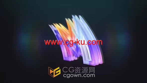 PR标志模板-3D技术企业品牌宣传发光线条logo翻转动画的图片1