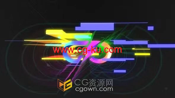PR模板-图像色彩拉伸数字游戏3D标志故障Logo Glitch的图片1