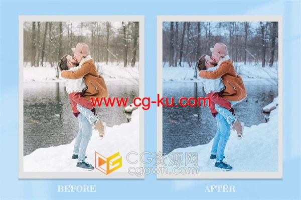 免费下载冬季户外街头风格雪景摄影滤镜包Iceland Lightroom Photoshop LUTs的图片4