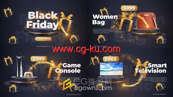 AE模板-黑色星期五双十一双12网店优惠活动视频商场店铺特卖广告的图片1
