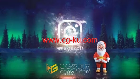 AE模板-呆萌可爱圣诞老人演绎神奇魔法标志动画圣诞片头的图片1