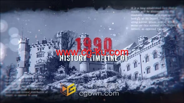 油墨消散滑动过渡历史时间轴展示史诗英雄军事战争纪录片-AE模板的图片1