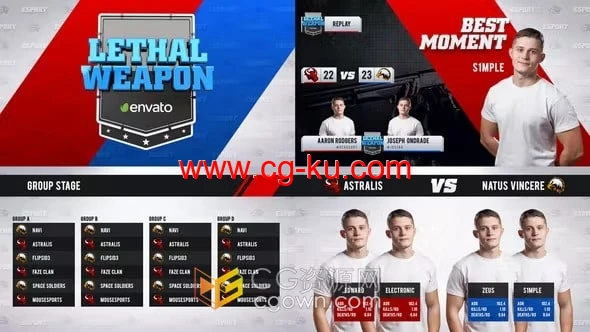 电子竞技比赛游戏运动网络体育组织视频包装AE模板的图片1