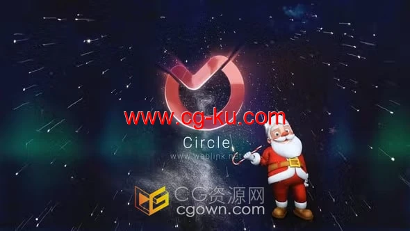AE模板-可爱圣诞老人手持魔法拐杖演绎神奇粒子标志片头2的图片1