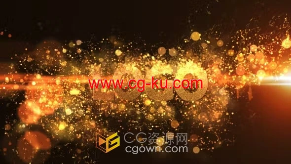 明亮金色光斑粒子LOGO动画-AE粒子标志模板的图片1