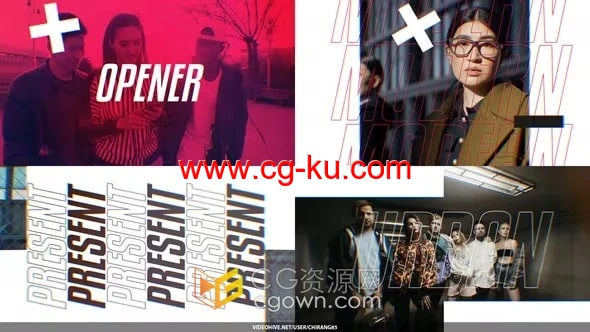 动态排版动感时尚宣传视频片头动画-AE模板下载的图片1