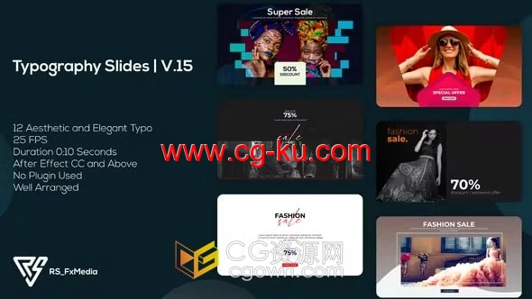 时尚创意排版宣传幻灯片介绍标题边框动画-AE模板的图片1