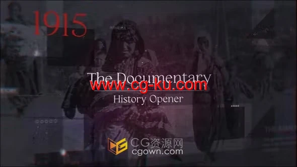 AE模板-大气军事风格视频开场白历史纪录片时间线展示作品集复古相册的图片1