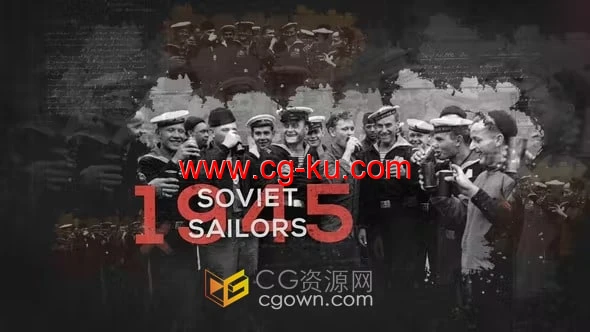 AE模板-墨水晕开动画历史教育短片战争回忆时间轴展示老旧视频相册的图片1