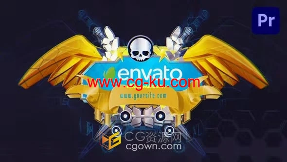军事科幻游戏标志片头动画-PR科技LOGO模板的图片1
