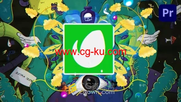 插图风格LOGO动画-PR标志模板免费下载的图片1
