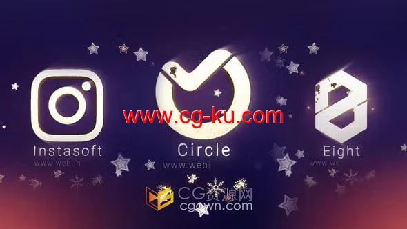 圣诞节主题活动标志LOGO动画视频-AE模板下载的图片1