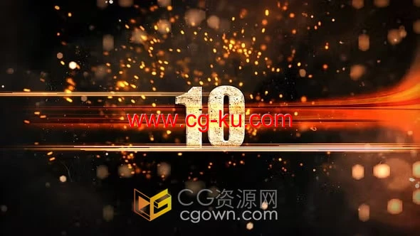 火花粒子特效10秒倒计时开场视频片头-AE模板的图片1