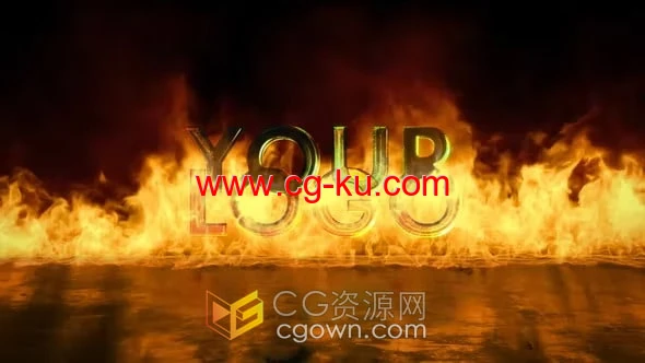 燃烧火焰场景金属3D标题动画视频片头-AE模板的图片1