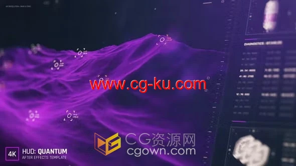 160多个量子HUD元素全屏按钮文本块数据块图表动画-AE模板的图片1