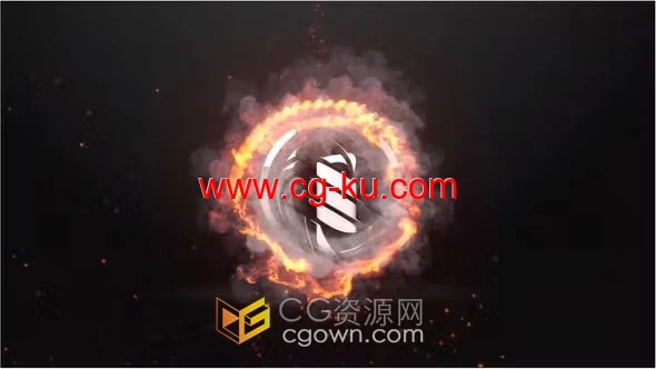圆形火焰旋转LOGO动画-AE火标志片头模板的图片1