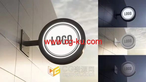 AE模板-咖啡厅酒吧餐馆门口招牌标志商店室外品牌LOGO户外广告的图片1