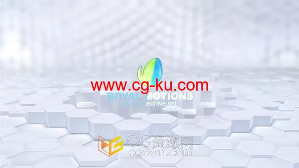 AE模板-六角形蜂窝状三维艺术背景标志动画的图片1