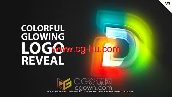 4K分辨率LOGO分层发光标识演绎视频片头-PR模板的图片1