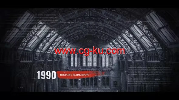 历史幻灯片AE模板时间轴介绍视觉照片纪录片视频的图片1