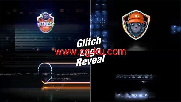 霓虹灯故障发光特效LOGO动画视频-AE模板下载的图片1