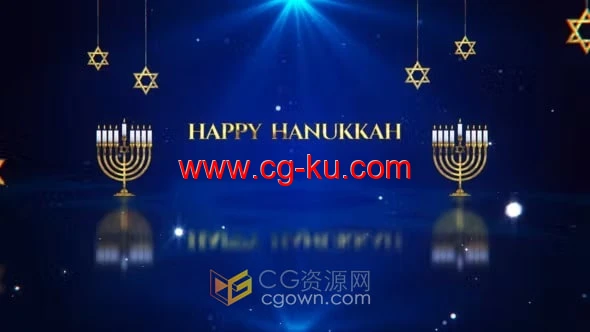 光明节视频片头耀斑闪光金色粒子动画-AE模板的图片1