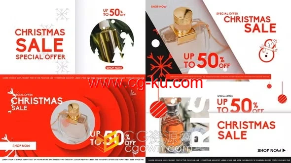 圣诞节优惠活动商品折扣推广介绍视频广告-AE模板的图片1
