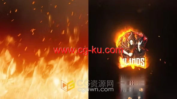 燃烧火焰特效LOGO标识动画视频片头-AE模板的图片1