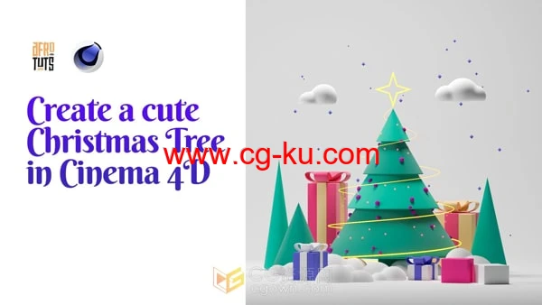 C4D教程圣诞节可爱3D场景建模学习视频教程的图片1