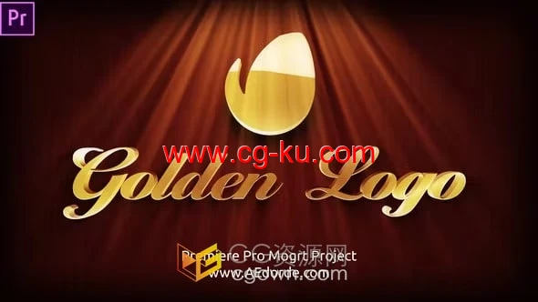 PR模板-红幕布背景舞台灯光老电影效果金色标题经典戏剧开场白的图片1