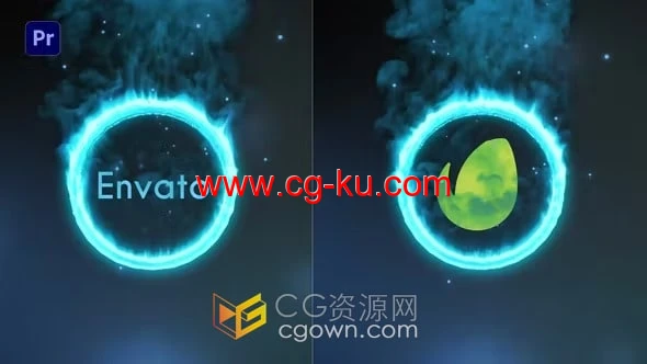 PR模板-能量火环翻转动画效果科幻电影片头足球游戏介绍视频开场的图片1
