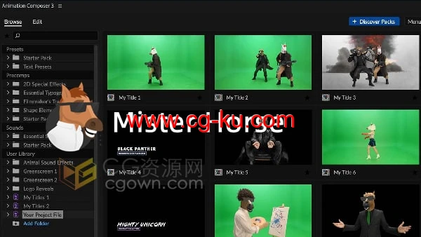 Mister Horse 马头人全部预设包可以使用AE/PR脚本下载的图片1