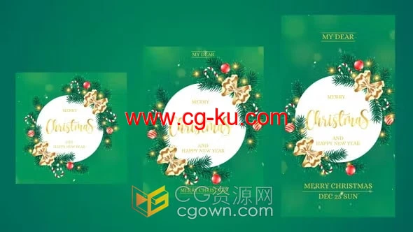 雪花粒子动画小清新圣诞祝福小视频节日贺卡-AE模板的图片1