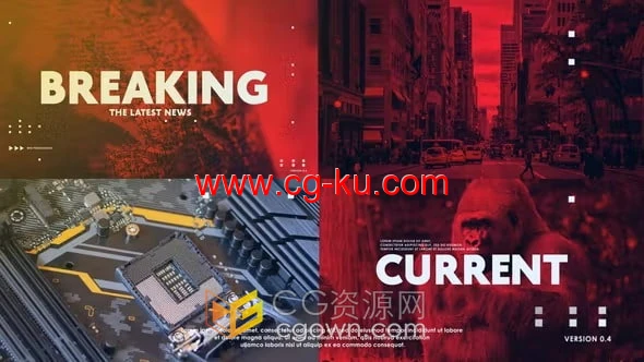 PR模板-News Intro信息框展示电视广播新闻栏目片头的图片1
