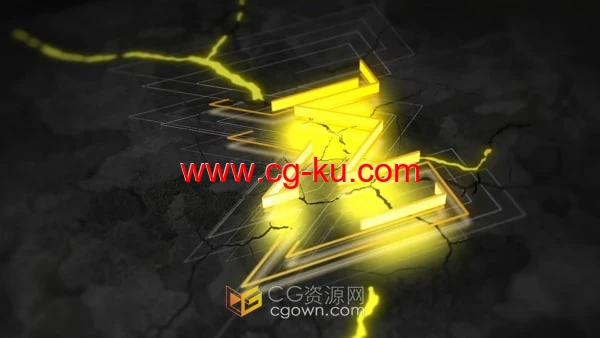 PR模板-发光裂缝背景3d标志霓虹灯发亮线条LOGO动画的图片1