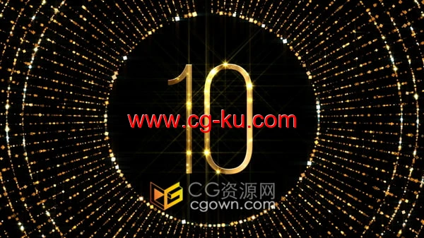 金色闪闪发光的线条和数字倒数10到0晚会活动节日倒计时视频素材的图片1