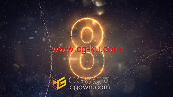 烟火线数字新年倒计时闪闪发光绚丽烟花绽放节目活动视频素材的图片1