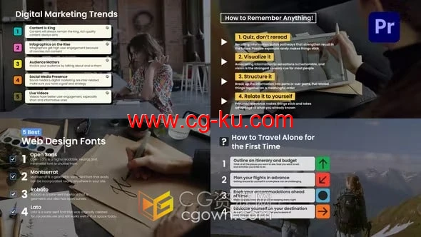 List Titles PR模板15组样式设计列表标题图表动画的图片1