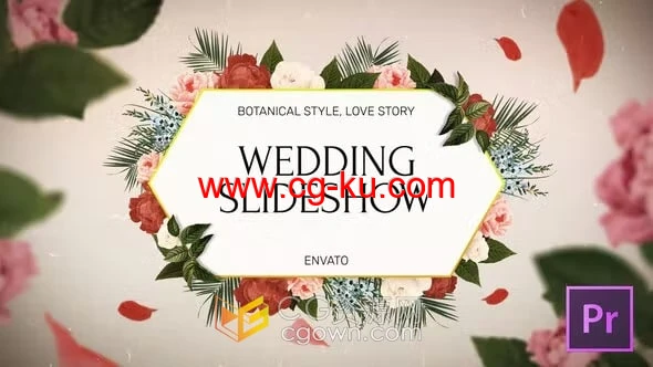 婚礼幻灯片AE与PR模板下载照片动画视频相册的图片1