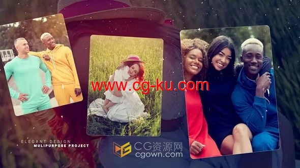 AE模板-干净优雅多屏展示照片相册浪漫婚礼家庭通用视频相册的图片1
