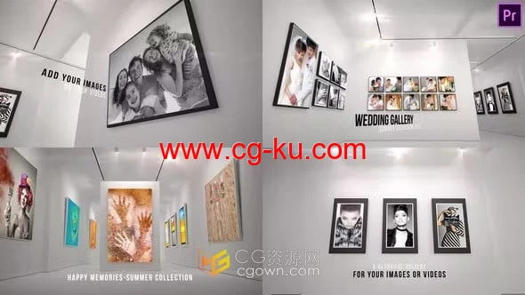 PR模板-三维室内展览艺术馆画廊墙上相框照片视频相册的图片1