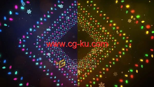 圣诞节元素菱形隧道动画背景视频素材下载的图片1