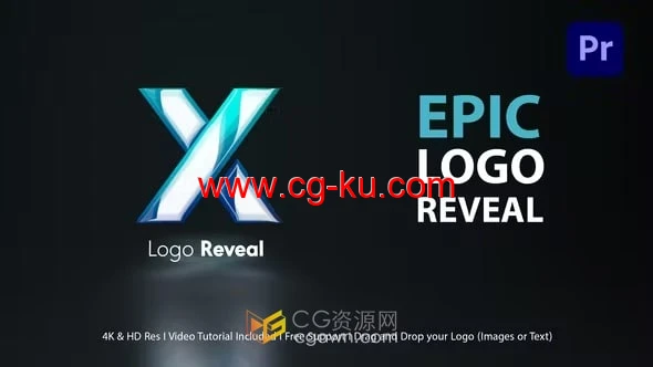 PR模板-史诗发光标志LOGO动画公司社交媒体展示简短片头的图片1