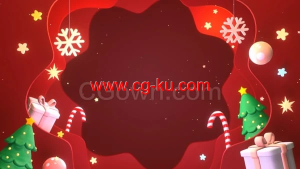 圣诞节主题纸艺场景动画背景视频素材免费下载的图片1
