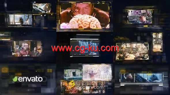 HUD军事科幻图像镜头科技宣传片AE模板Techno Video Displays的图片1