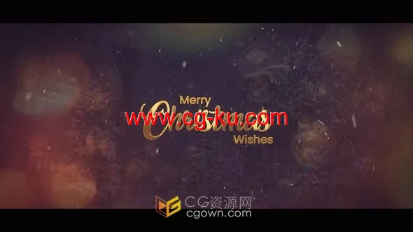 AE模板-雪花飘落温馨漏光动画金色标题圣诞新年节日庆祝视频的图片1