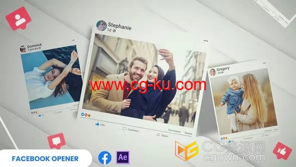 微博微信抖音头条Facebook博主主页介绍宣传-AE短视频模板的图片1