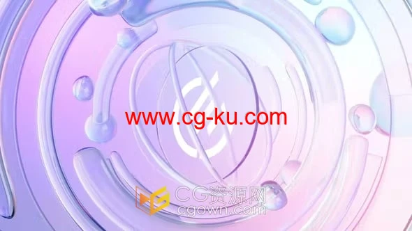 气泡玻璃几何场景动画演绎LOGO视频片头-AE模板下载的图片1