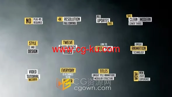 创意文字标题排版动画效果4K分辨率-AE模板的图片1