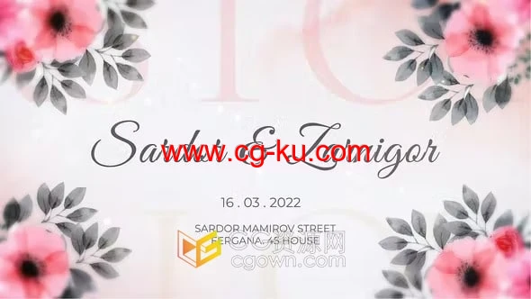 婚礼请柬简介结婚邀请介绍视频动画-AE模板下载的图片1